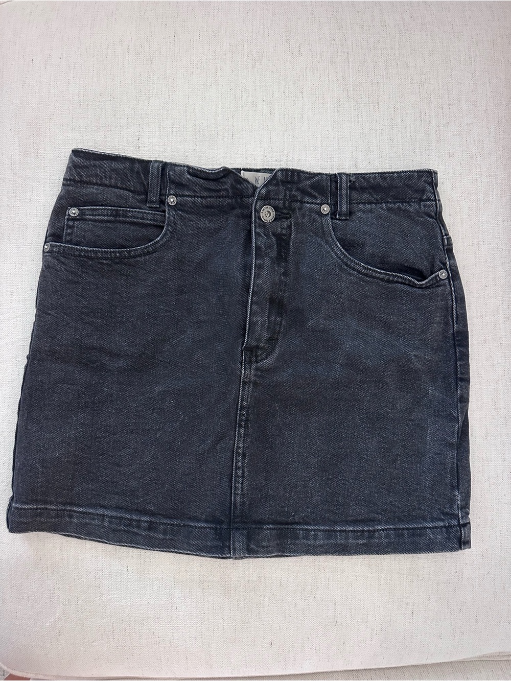 We The Free Black Denim Mini Skirt